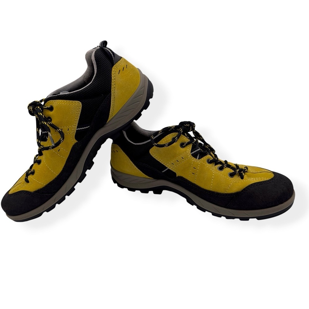 Ecco Yura Receptor Shoes Womens 9.5 US / 40 EU Yellow Black Leather Hiking Trail - Picture 10 of 14